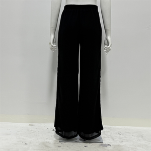 Pantalon long en mousseline de soie pour femme, taille haute élastique respirante, style décontracté ample, nouvelle collection été, grandes tailles - Product Image 3