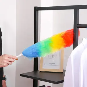 60 cm regenbogenfarbene Mikrofaser 30 g Federdusche flexibel mit Kunststoff-Gummiggriff für Hausreinigung