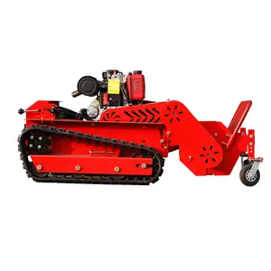 Mesin pemotong rumput remote control 800mm, mesin pemotong rumput slpoe crawler ROBOT pemotong rumput taman
