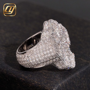 IGI Certified Full Iced Cross <b>Ring</b> 925 Sterling <b>Silver</b> Baguette & Round VVS Lab Grown Diamond Wide Hip Hop Jewelry <b>For</b> <b>Men</b> - Product Image 4