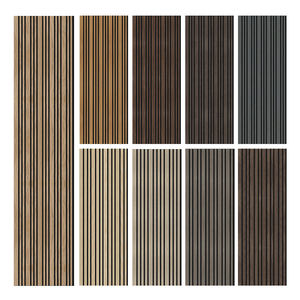 Akupanel panel dinding akustik, dekorasi Interior Hotel Slate beralur kayu lembar serat kedap suara seni 3d - Product Image 2