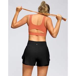 Short chaud 2 en 1 pour femme Short d'entraînement de yoga léger à taille haute avec doublure en spandex et poches pour la course à pied - Product Image 4