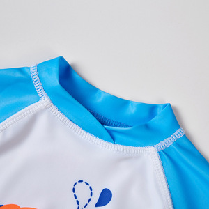 New baby toddler children two pieces swimsuit set kids <span class=keywords><strong>crab</strong></span> bathing <span class=keywords><strong>suit</strong></span> boys rash guard with hat - Product Image 4