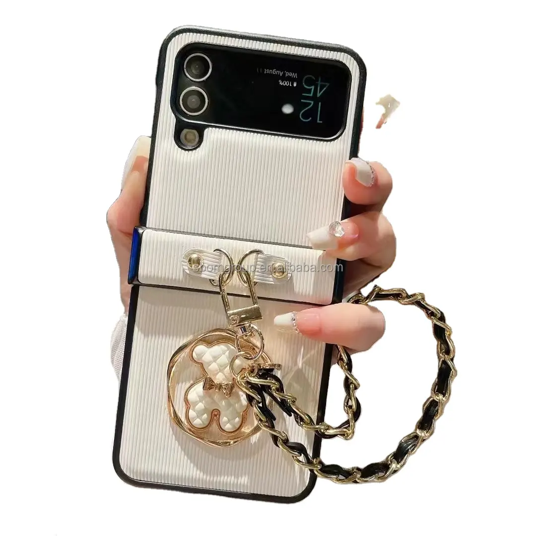 Diamond Jewelry Chain Bracelet Strap Phone Case for Huawei Pocket 2 Phone Cover Luxury Pearl Bracelet Chain