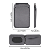 Portefeuille d'affaires en cuir PU magnétique, support flexible pour téléphone portable et carte de crédit, utilisation sur bureau