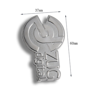 Irregular Customized Logo Portable Metal <b>Silver</b> Office Name Badge - Product Image 3