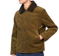 Veste en velours côtelé avec logo personnalisé, veste chaude d'hiver en velours côtelé grande taille, manteau ample en velours côtelé pour hommes, décontracté à col montant