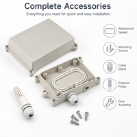 Boîtier d'instrumentation étanche IP54 en ABS 90x85x40mm avec presse-étoupe pour sonde de capteur de température et d'humidité