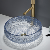 Haute Qualité Sanitaire Comptoir Lavabo Labavo Table Comptoir Monté Cristal Coloré Évier Bol pour Hôtel Salles De Bains