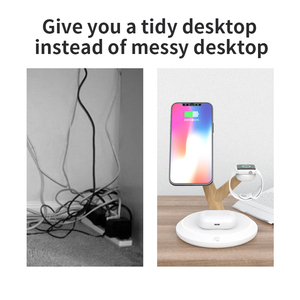 Chargeur sans fil de bureau <span class=keywords><strong>3</strong></span> en 1 15W avec lumière ambiante LED, support de charge magnétique personnalisable, compatible avec les téléphones <span class=keywords><strong>IOS</strong></span> et Android - Product Image 6