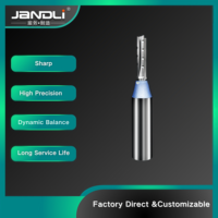JANDLI Fresa de enrutador recta de 3 filos de carburo de tungsteno 60HRC 0 Helix para corte de paneles, con recubrimiento Nano Azul, compatible con OEM/ODM, CNC