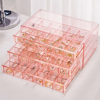 Boîte de rangement pour bijoux et vernis à ongles à tiroir en plastique multi-couches de grande capacité pour le bureau