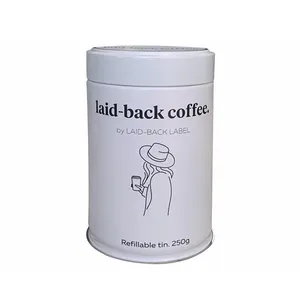 Venta al por mayor de lata de impresión personalizada bote de té blanco vacío caja de lata de metal Matcha caja de embalaje de té latas de metal