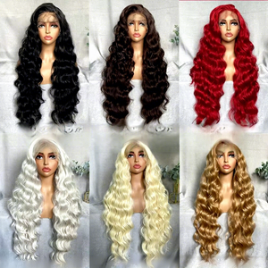Parrucche Sintetiche 13x4 Body Wave Lace Front Marrone <span class=keywords><strong>Chiaro</strong></span> Senza Colla per Donne Nere, Densità 150%, Pizzo Svizzero, Pre-Plucked con Baby Hair - Product Image 6