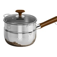 Ensemble de marmites à soupe et à bouillon en acier inoxydable 3L avec couvercle en verre, design Japandi, compatible lave-vaisselle, poignée antidérapante