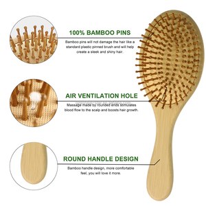 Ensemble de brosses à cheveux en bambou en bois <span class=keywords><strong>Brosse</strong></span> à palette en bois de bambou pour démêler, lisser les cheveux et sécher les cheveux <span class=keywords><strong>Brosse</strong></span> à peigne - Product Image 5