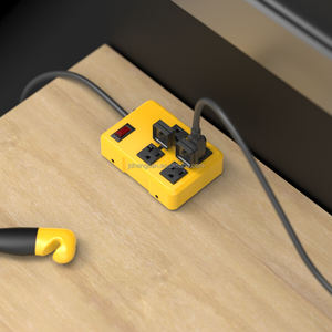 <span class=keywords><strong>Regleta</strong></span> de Enchufes de Alta Resistencia con 4 Tomas, Protector de Sobretensión de Metal, Cable de Alimentación de 20A, 980J, para Jardín, Cocina, Oficina, Escuela, Certificación ETL, Amarillo - Product Image 6