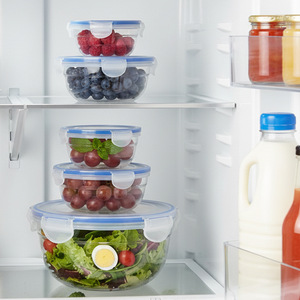 Round Food Storage <b>Container</b> Set With <b>Lid</b> For Office Kitchen Refrigerator Sealed Freshness Preservation - Product Image 4