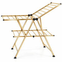 Séchoir à linge métallique autoportant pliable à ailes, grande capacité, pour intérieur et extérieur