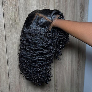 Perruques frontales sans colle de 8 pouces en cheveux humains, pré-épilées, prêtes à porter, cheveux vietnamiens, perruques de luxe bouclées profondes, dentelle pré-coupée birmane - Product Image 1