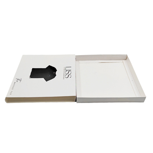 Boîte en carton rigide personnalisée avec logo imprimé en haut et en bas, emballage pour t-shirts et vêtements, boîtes en carton blanc - Product Image 2