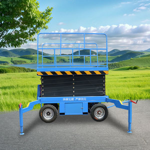 Plateforme élévatrice mobile à ciseaux électrique à <span class=keywords><strong>manivelle</strong></span> de 6 à 24 m pour travaux aériens, élévateur de marchandises avec supports - Product Image 3