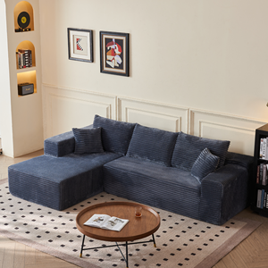 Ensemble de canapé-lit carré moderne de luxe en mousse compressée respirante, capitonné et rembourré pour salon - Product Image 1