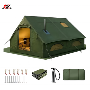 Tente de <span class=keywords><strong>camping</strong></span> gonflable portable quatre saisons à double couche avec pompe, en tissu Oxford imperméable et PVC, installation rapide, deux chambres, pour 2 personnes - Product Image 1