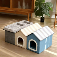 Lit pour chat pliable et apaisant, abri fermé pour animaux de compagnie, villa douillette pour chat, fournitures pour animaux de compagnie pliables, vente en gros, prêt à être expédié