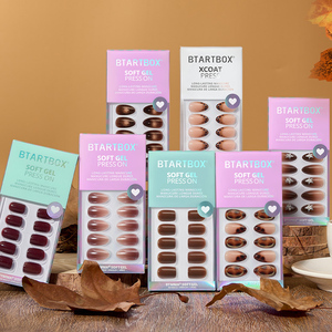 ชุดเล็บปลอมอะคริลิค BTARTBOX รุ่น Luxury Almond พร้อมกาว คุณภาพสูง ขายส่ง ทำมือ เจลนิ่ม สำหรับฤดูใบไม้ร่วงและฤดูหนาว แบบกดติด - Product Image 1