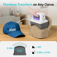 Máquina de Transferencia de Calor Likcut Hat Press SZ01-CH2504, Ligera, de Acero Inoxidable y Plástico, 4 Niveles de Calentamiento, Apagado Automático en 10 Minutos