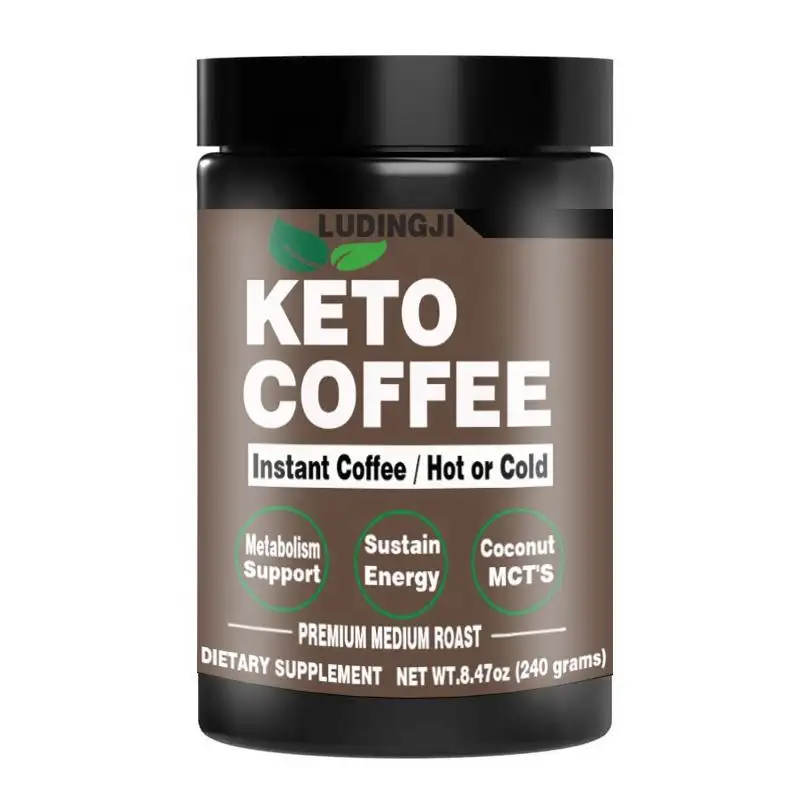 Private Label Afslankende Instant Keto Koffie Platte Buik Skinny Fit Gewichtsverlies Geroosterde Infuusdrank Gefermenteerd Voor Ketogene Dieet Ser