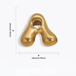 Dijes de Letras de Acero Inoxidable Chapados en Oro de 18K, A-Z, Colgantes Modernos Unisex para Hacer Joyas, Regalo - Product Image 2