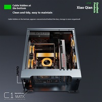 Coque d'ordinateur de jeu verticale compatible MATX/ITX/ATX en alliage d'aluminium de qualité supérieure C1 pour carte d'alimentation compacte Apple Hole