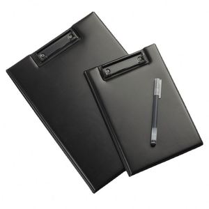 A4 PU Leather Business Office Clipboard Writing Board <b>Folder</b> Foldable Portfolio With Storage Pocket <b>File</b> Binder Stationery - Product Image 2