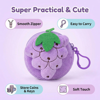 Dompet Koin Lucu Bentuk Buah 8CM, Dompet Kecil Kawaii dengan Gantungan Kunci untuk Tas Ransel