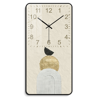 Cristal personnalisé porcelaine peinture murale Art décoratif maison impression numérique toile Base cadre montage-abstrait horloge murale
