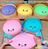 Jouet Squishy Géant Réaliste de 25 cm en TPR Souple pour Baozi, Anti-stress à Presser, Gadget Tendance Viral