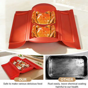 Moule en silicone pour cuiseur vapeur portable de qualité alimentaire, compatible micro-ondes, pour légumes, fruits de mer et poisson - Product Image 2