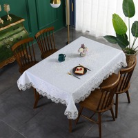 Nappe de table élégante et luxueuse en jacquard blanc à fleurs pour mariage, salle de banquet, décoration personnalisable, lavable