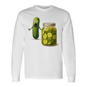 Camiseta de manga larga con diseño de pepino chillón Screaming Pickle - Product Image 1