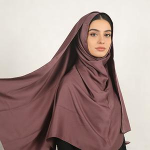 Hijab islamique ethnique de haute qualité, foulard en satin uni long, hijab de couleur unie, hijab de grande taille pour femmes musulmanes - Product Image 3