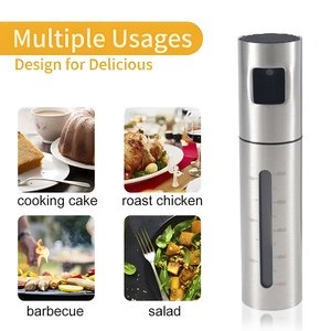 Nhà Bếp 100Ml Thép Không Gỉ Phun Cỏ Dầu Ô Liu Phun Chai Dầu Phun Dispenser Cho Thịt Nướng BBQ Nấu Ăn - Product Image 3