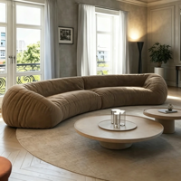 Canapé Nuage Courbé Moderne de Luxe, Canapé d'Angle Géant en Velours Souple, Canapé d'Appoint pour Salon et Hôtel