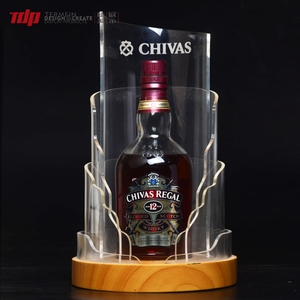 Glorificateur <span class=keywords><strong>de</strong></span> bouteilles <span class=keywords><strong>de</strong></span> <span class=keywords><strong>whisky</strong></span> et <span class=keywords><strong>de</strong></span> <span class=keywords><strong>liqueur</strong></span> en acrylique LED personnalisé TERMEIN pour bars et discothèques avec base en bois - Product Image 3