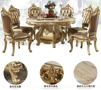 Table à Manger de Luxe Style Classique de Bonne Qualité avec Plateau en Marbre