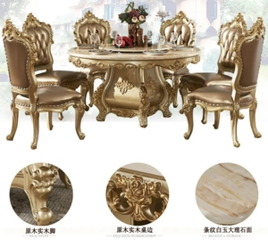 Chất lượng tốt phong cách cổ điển bằng đá cẩm thạch đầu bàn ăn thiết kế sang trọng bàn ăn - Product Image 3