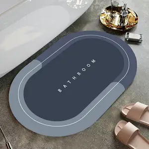 Ensemble de tapis de salle de bain en diatomite doux et confortable résistant aux moisissures absorbant antidérapant Skymoving