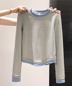 A123 AL4290-65.99-LLBB-Camiseta polo <span class=keywords><strong>de</strong></span> manga larga para <span class=keywords><strong>mujer</strong></span>, versión coreana, top holgado y versátil para uso informal <span class=keywords><strong>de</strong></span> primavera - Product Image 4