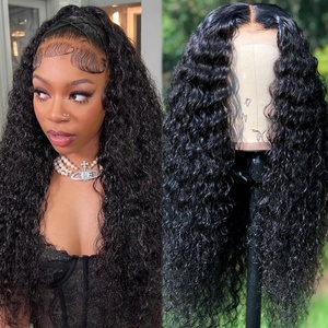 Perruque frontale en dentelle indienne brute 13X6, perruques frontales en dentelle, cheveux humains en gros, boucles profondes, 30 pouces, cheveux humains vierges naturels - Product Image 1